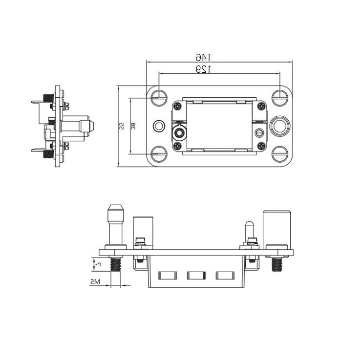 Gas/electric quick change module, suitable for 6 standard modules, H24B-M6-F, 09140241001